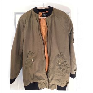 Love Tree Olive Zip-up Bomber Jacket